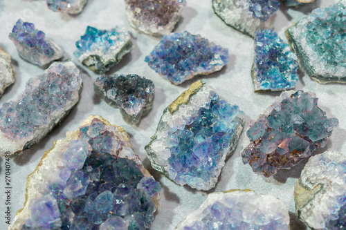 aquamarine natural quartz blue gem geological crystals texture background