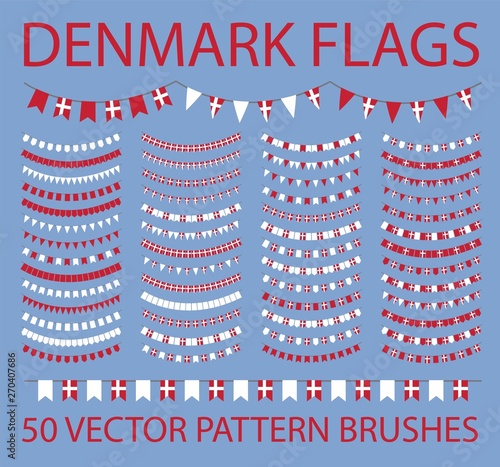 Set of 50 vector pattern brushes. Denmark