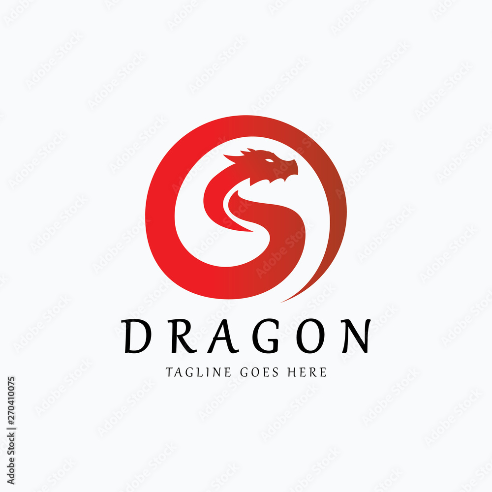 Dragon logo design template. Vector illustration Dragon logo design template. Vector illustration