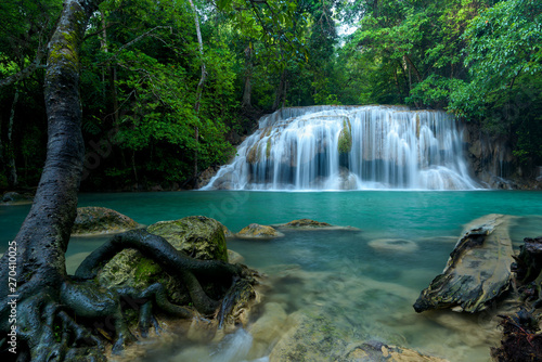 Beautiful waterfall in green forest in jungle   Thailand