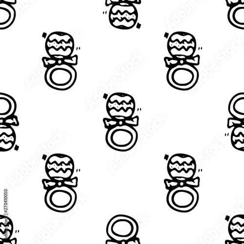 Seamless pattern Hand drawn beanbag doodle. Sketch children's toy icon. Decoration element. Isolated on white background. Vector illustration