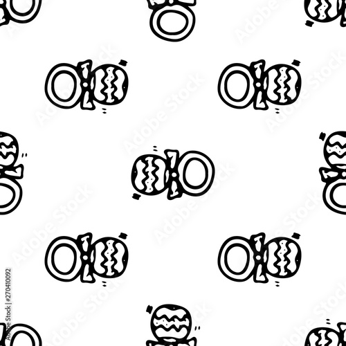 Seamless pattern Hand drawn beanbag doodle. Sketch children's toy icon. Decoration element. Isolated on white background. Vector illustration