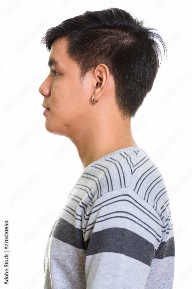 Close up profile view of handsome Asian man Close up profile view of handsome Asian man