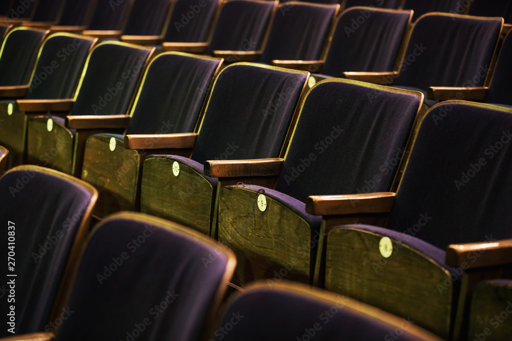 the auditorium with seats, chairs in the auditorium the auditorium with seats, chairs in the auditorium