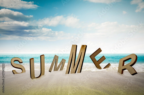 Summer sunny day and beach background 