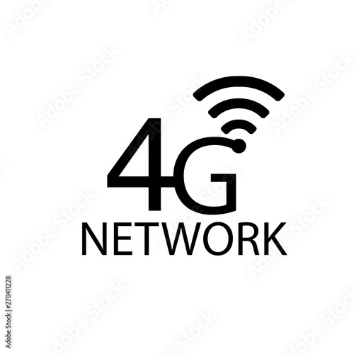 Vector technology icon network sign 4G. Illustration 4g internet symbol in flat line minimalism style. - Vector - Vector
