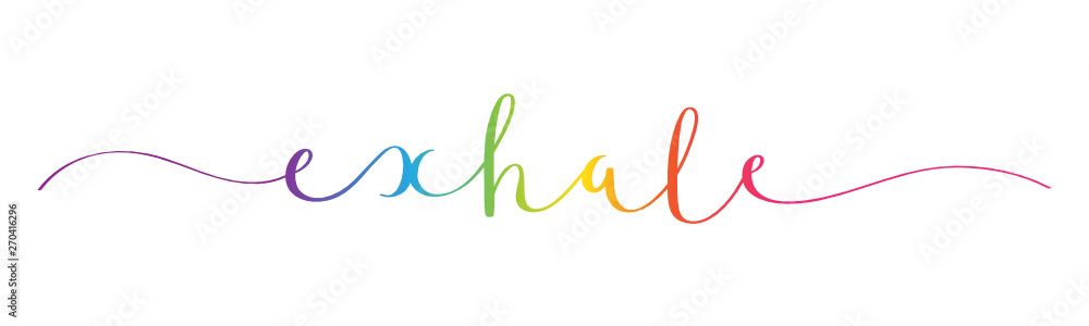 EXHALE rainbow vector brush calligraphy banner EXHALE rainbow vector brush calligraphy banner