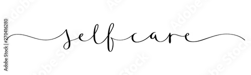 SELF-CARE vector brush calligraphy banner