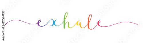 EXHALE rainbow vector brush calligraphy banner