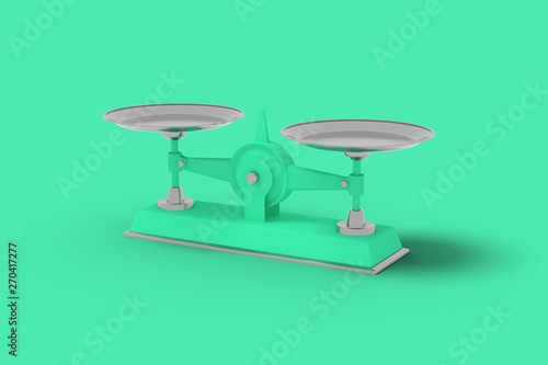 Green scales on a green background. Abstract blue color image. Minimal concept business. 3D render.