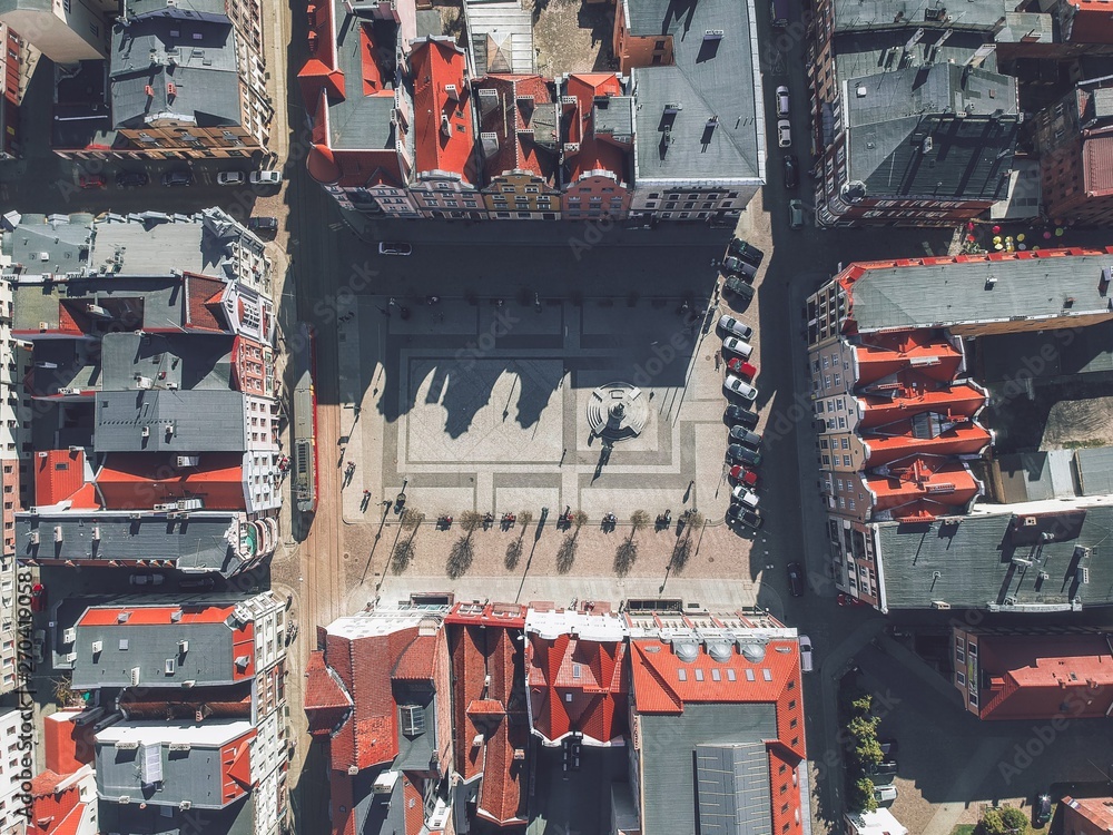 Aerial view over Grudziadz, Poland