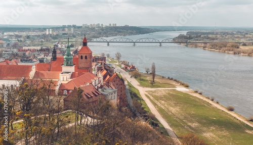 Obraz na płótnie Aerial view over Grudziadz, Poland w salonie