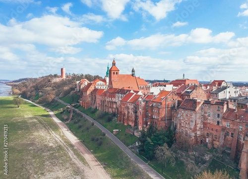 Obraz na płótnie Aerial view over Grudziadz, Poland w salonie