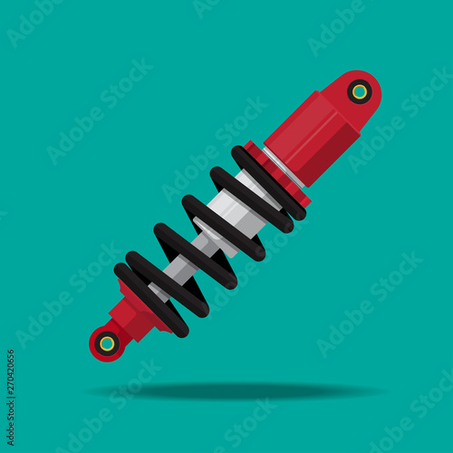 Shock absorber vector flat design,car suspension.