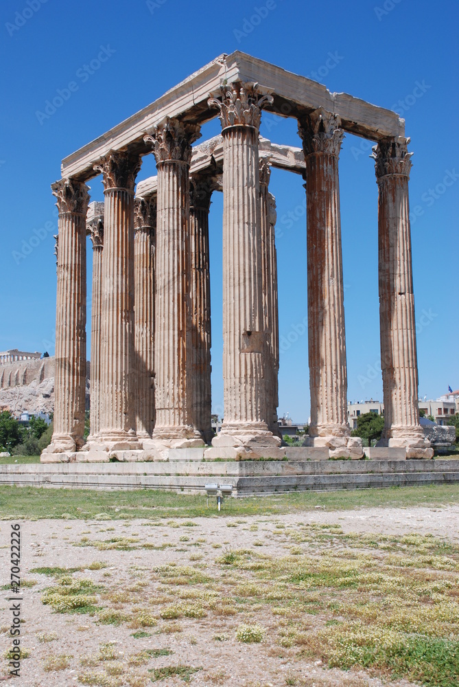 Obraz premium The ancient temple of Olympius Zeus or Olympion, near the Acropolis of Athens, Greece / May 2019. 