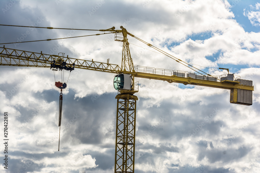 Cabin crane on a construction site