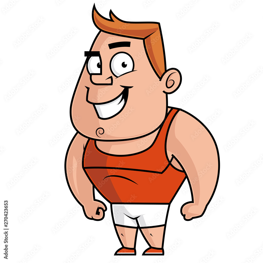 Cartoon character sportsman
