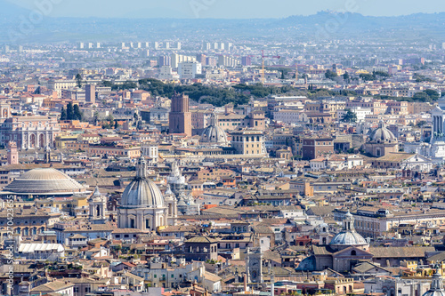The best view of Rome from the dome of St. Peter. Vatican. "World's roof". An ideal platform to see the Vatican and Rome from a bird's-eye view