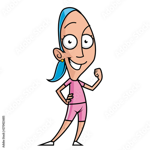 Cartoon character sportswoman