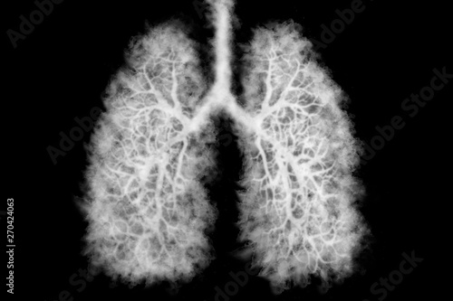 Illustration of a toxic smoke in Lung . lung cancer concept