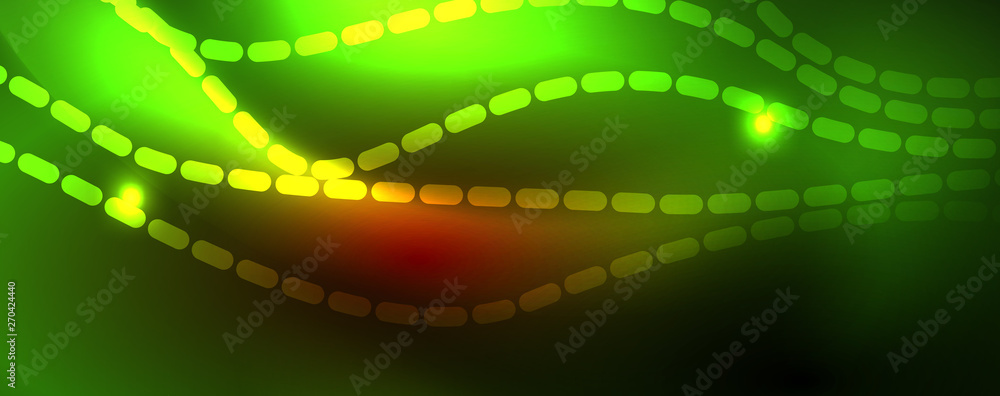 Fototapeta premium Shiny neon lines techno magic futuristic background, magic energy space light concept, abstract background wallpaper design