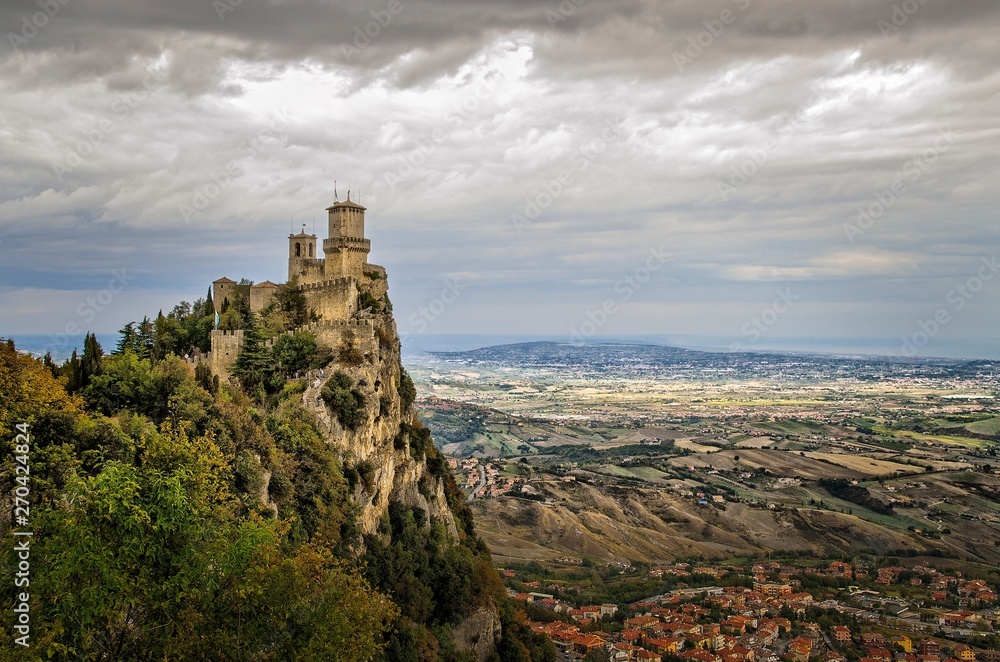 Fortress Guaita on Mount Titano is the most famous tower of San Marino.