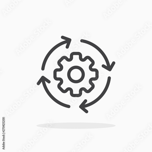 Workflow icon in line style. Editable stroke.
