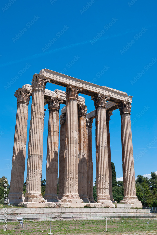 Obraz premium The ancient temple of Olympius Zeus or Olympion, near the Acropolis of Athens, Greece / May 2019. 