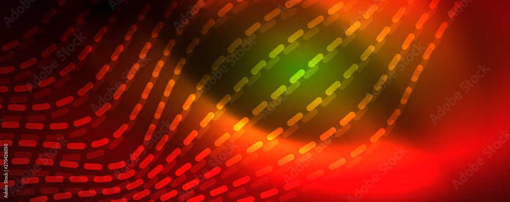 Fototapeta premium Shiny neon vector wave line abstract background, motion concept