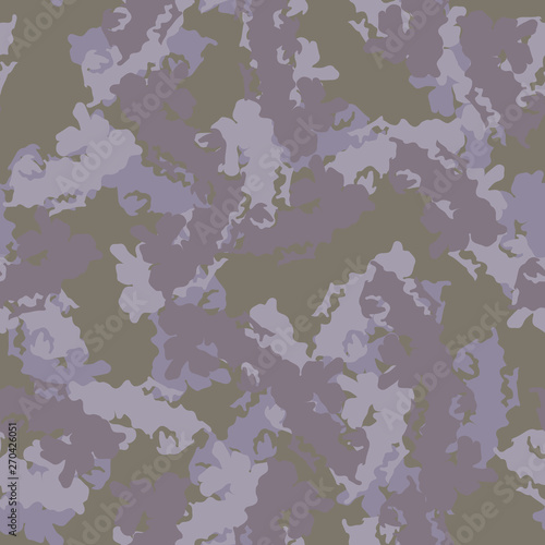Urban UFO camouflage of various shades of grey, green, violet and pink colors