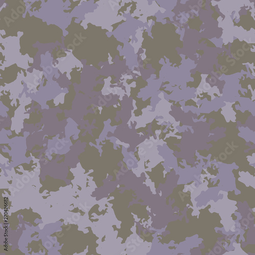 Urban UFO camouflage of various shades of grey, green, violet and pink colors