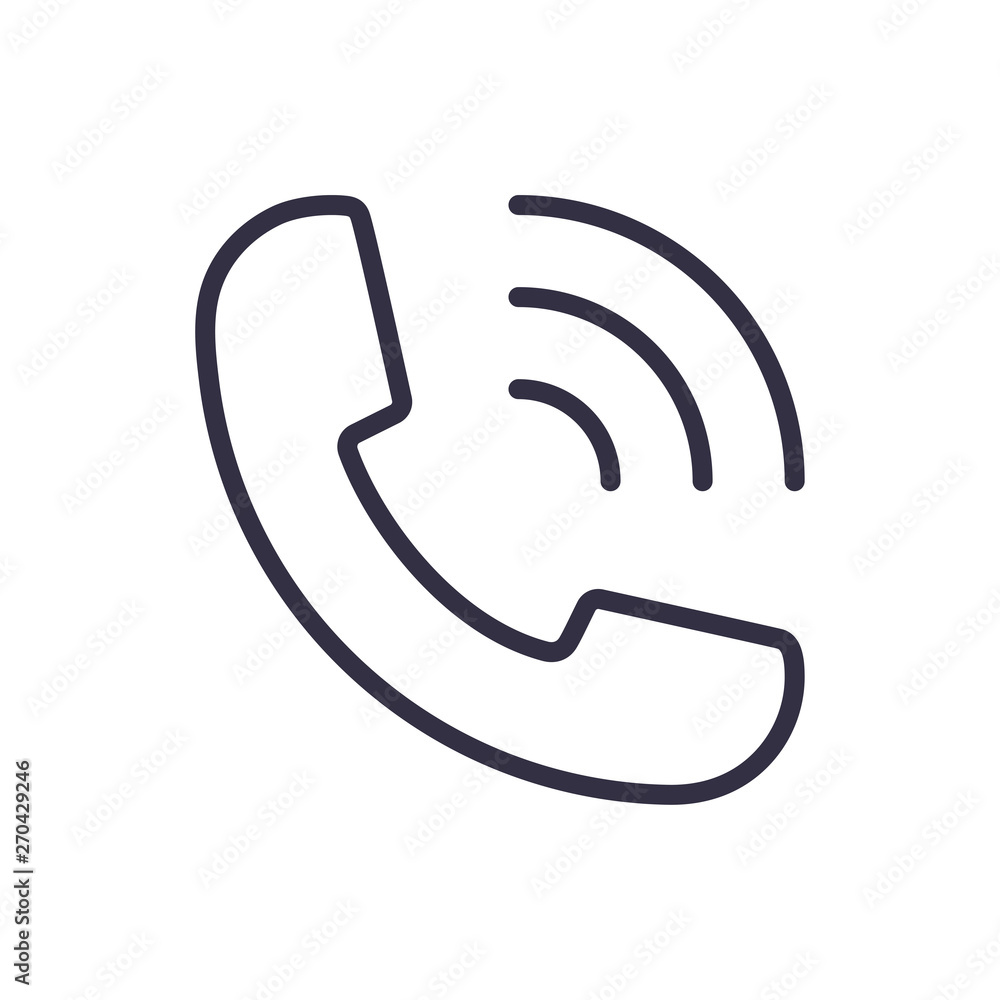 Phone sign call outline icon vector for web, app. Cell and telephone symbol Phone sign call outline icon vector for web, app. Cell and telephone symbol