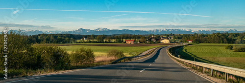 Beautiful far view of the alps near Tittling - Bavaria - Germany