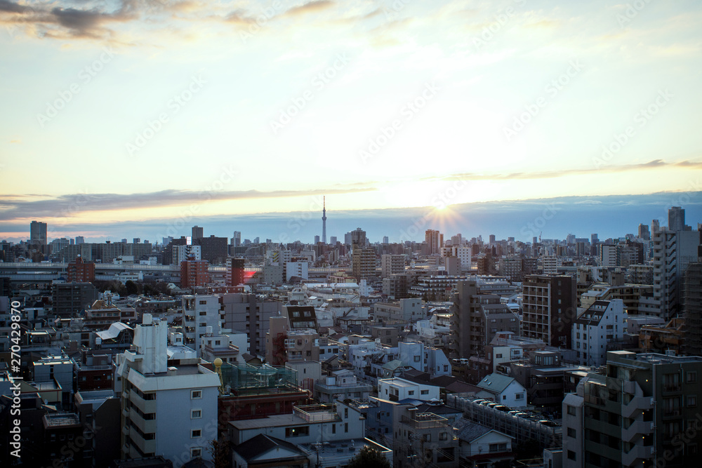 都市、東京、俯瞰、cityscape