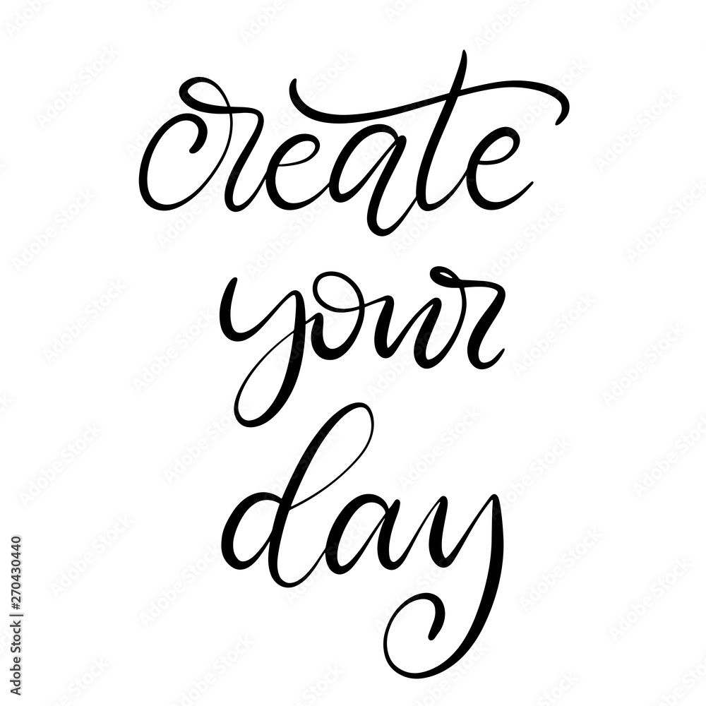 Fototapeta premium Black and white lettering vector illustration