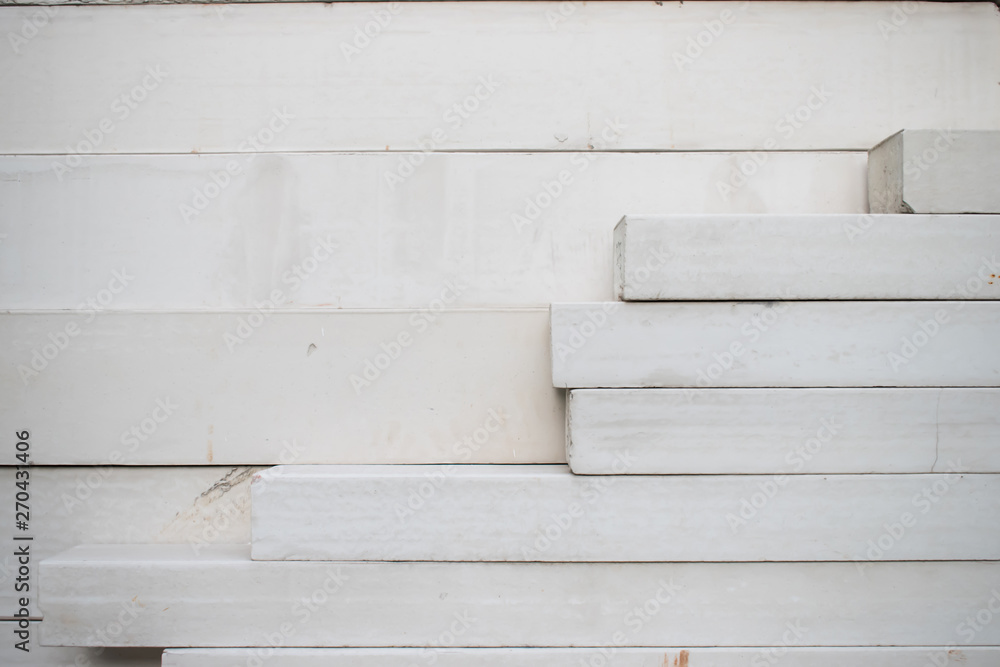 Large stack of white concrete. Large stack of white concrete.