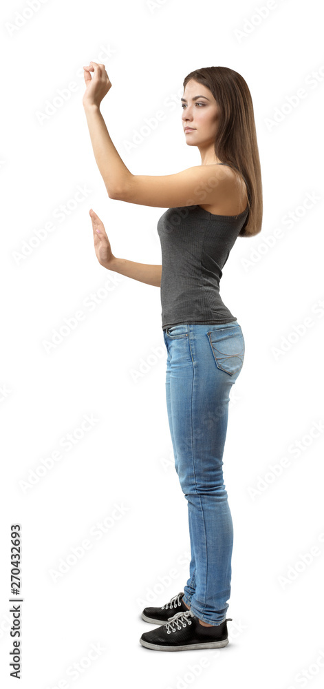 Side Pose Of A Bare Shoulder Woman Stock Photo, Picture and Royalty Free  Image. Image 55524225.