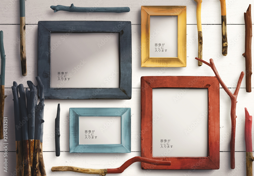 木製フォトフレームモックアップセット Stock Template Adobe Stock 木製フォトフレームモックアップセット Stock Template Adobe Stock