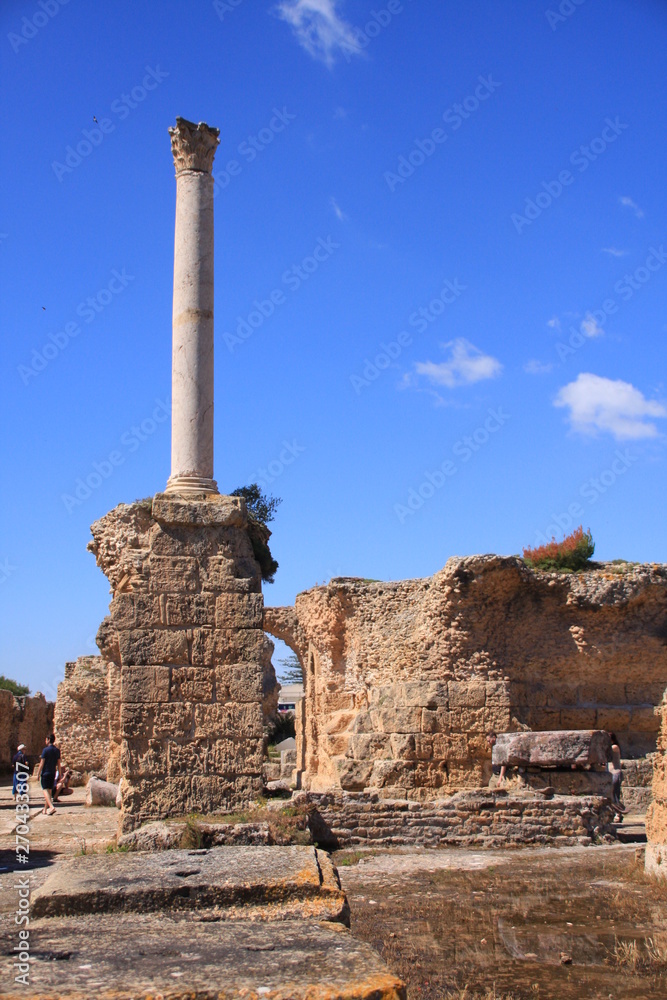 colonne et ruines à Carthage