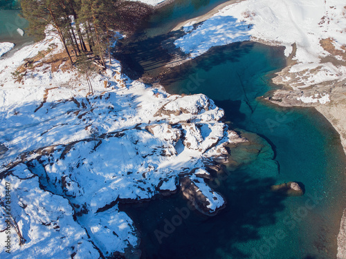 Aerial view of winter blue ...