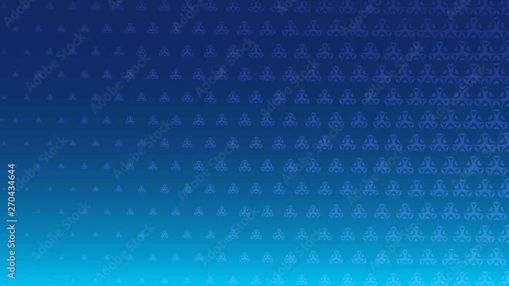 Abstract halftone background of small symbols in blue colors