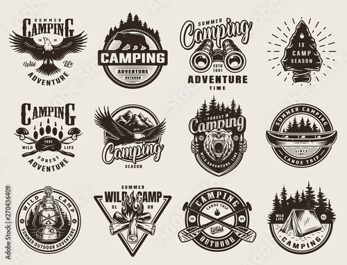 Vintage outdoor adventure emblems