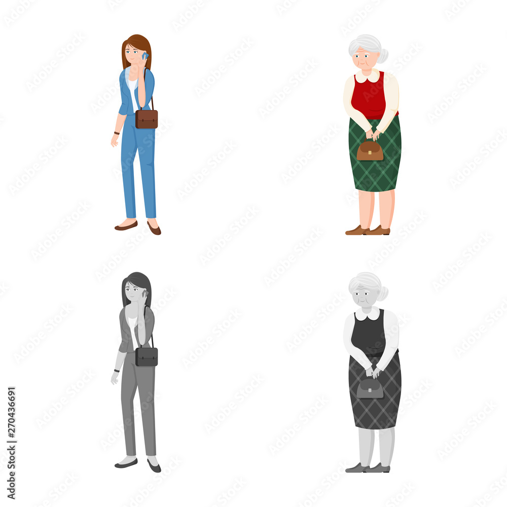 Fototapeta premium Vector design of character and avatar sign. Set of character and portrait stock symbol for web.