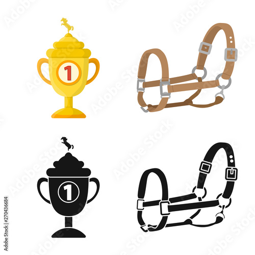 Isolated object of equipment and riding icon. Set of equipment and competition stock vector illustration.