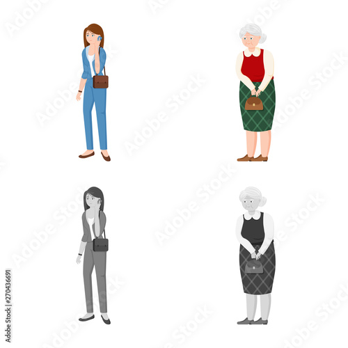Vector design of character and avatar  sign. Set of character and portrait stock symbol for web.
