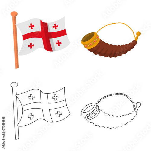 Vector design of culture and sightseeing sign. Collection of culture and originality stock vector illustration.
