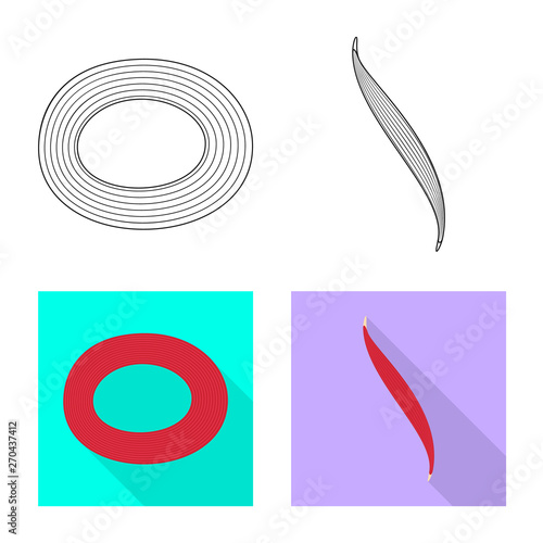 Vector design of fiber and muscular symbol. Collection of fiber and body  stock symbol for web.