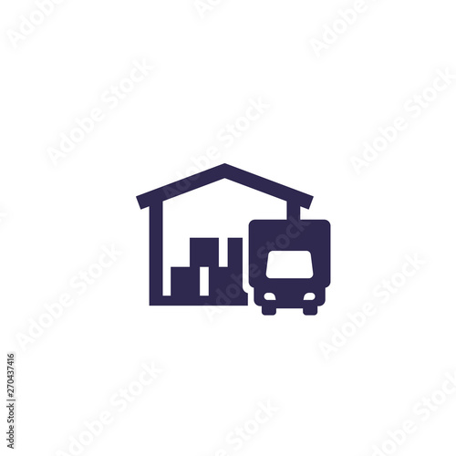 warehouse and truck icon