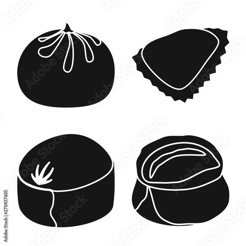 Vector illustration of cuisine  and appetizer symbol. Set of cuisine  and food  stock symbol for web.
