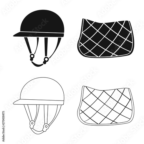 Isolated object of equipment and riding icon. Set of equipment and competition vector icon for stock.